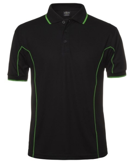 Picture of Podium Mens Piping Polo Shirt 100% Polyester Pique Knit